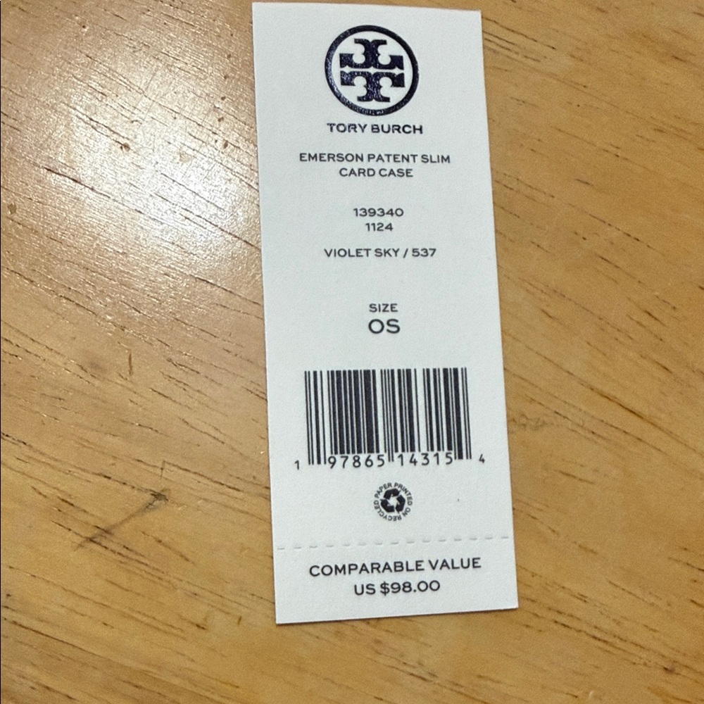 Tory Burch Lavender Card Holder with Silver Logo - Picture 4 of 4